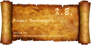 Kvasz Bernadett névjegykártya